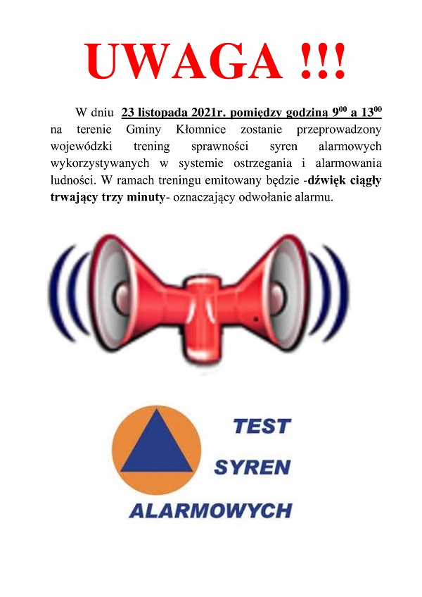 Test syren alarmowych